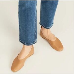 Everlane Italian Leather The Day Glove Slip On Flats Brown Tan Casual Minimalist